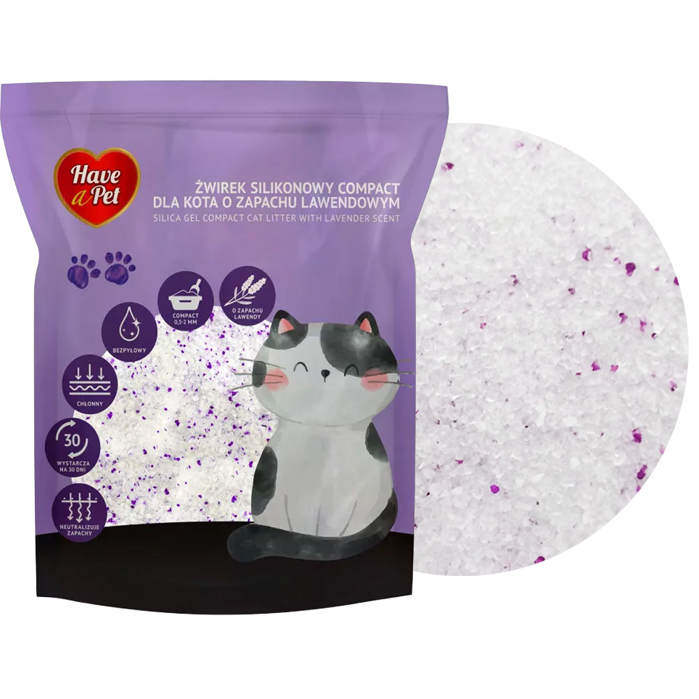 HAVE A PET Żwirek silikonowy dla kota Lawenda Silica Gel Compact 3x3,8L